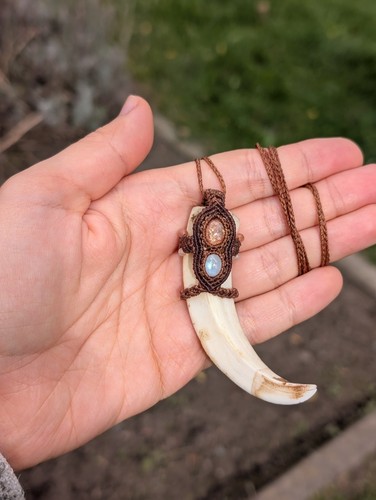Collana macramè dente - , di